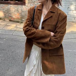 [블랙퀸] 브라운 스웨이드 자켓 blk003910