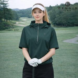 [데니스골프][DENNIS] 26SS신상 여성 하프 슬리브 반팔 후드 아노락 그린_HD5SLTS014