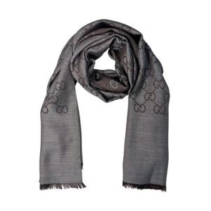 구찌 울 실크 스카프 165904 3G646 1264 그레이 브라운 투톤