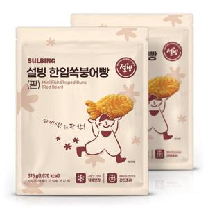 설빙 한입속 붕어빵 단팥맛 375g 2개 간식 홈파티용