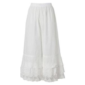 [원피스토리]3단캉캉 프릴면레이스 롱속바지 아사면 레이어드 이너밴딩팬츠 보헤미안