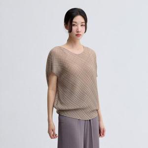 [플리츠미][최초가 169000원] 빅 매쉬 스퀘어 플리츠 티셔츠_PPTSM125042