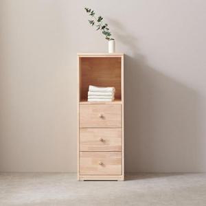 루솔 고무나무 원목 틈새 수납장 400