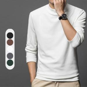 겨울 남성 소프트웜 하프넥 반목 피치 기모 긴팔 티셔츠 WFL5P6O