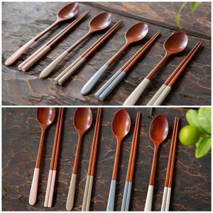 과일나무 천연 옻칠 모던 수저 젓가락 세트 원목 식기 WB4800C