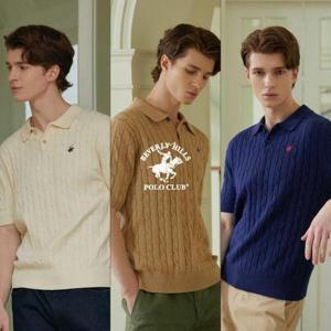 [비버리힐스폴로클럽]비버리힐즈폴로클럽 남녀 반팔 케이블니트 3종set