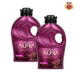 [샤프란]아우라 딥센트 섬유유연제 1L 용기 스윗만다린 x 2개