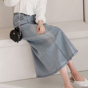 까르죠아 뒷 밴딩 빅사이즈 청치마 데님스커트 여성 여자 봄 77 88