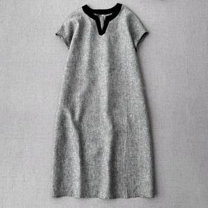 [쿠잉]오버핏 그레이 블랙라인 데일리 여성 롱 원피스