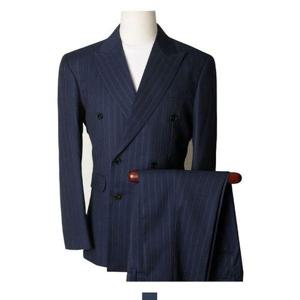 [에이치플러스몰]네이비스트라이프 더블정장