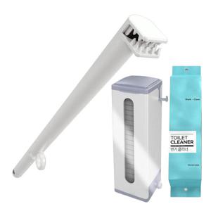 청소앤 노터치 변기크리너 반자동 스틱집게 + 리필 20개입 + 디스펜서 벽걸이