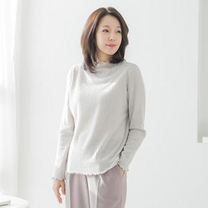 엄마옷 마담4060 플리츠골지폴라티셔츠-QTE2601051-