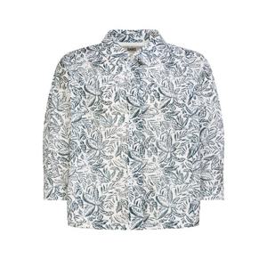 [스테디셀러]네이비 패턴 면 7부 소매 셔츠 (WKSH5B412N2)