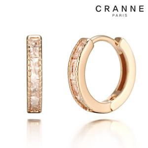 [끄란느] 14K 원터치 링 큐빅 귀걸이 (gold filled) C24EGF052