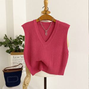 헤이븐 / 플릿 브이넥 골지 데일리 니트 조끼(6color)