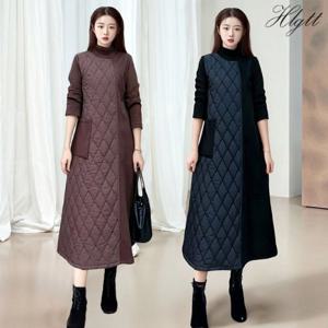 [헬리꽁땡]하프넥누빔퀼팅원피스(색상선택)