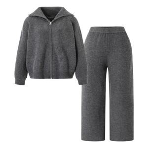 [나인식스뉴욕]투웨이 집업 니트 가디건 밴딩 팬츠 셋업 (NP4OW009L0)