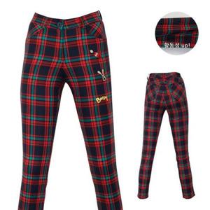 [티앤디]티엔디골프 여성 강아지 레드체크 바지 APYE8085