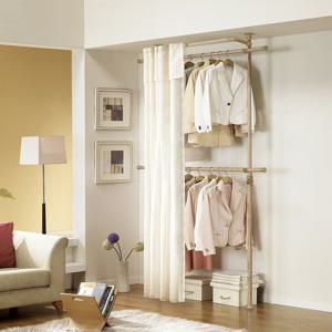 [왕자행거] 프리미엄우드 2단 커튼행거