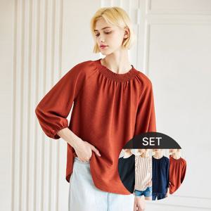 [세트] 블루종 퍼프 소매 블라우스 4종세트