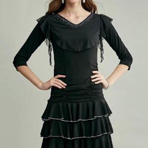 [까르죠아]까르죠아 여성스러운 댄스복 블라우스 스포츠 라인 줌바 살사 라틴 모던 사교 여성