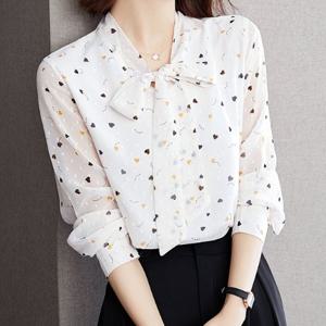 [블랙퀸] 허하츠 리본 시스루소매 블라우스 blk003431