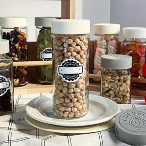 헥사 얌얌 실리콘뚜껑 원통형 유리병 양념통 조미료통 300ml 6P