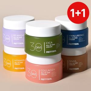 [1+1] 프리티스킨 30 DAYS 영양 수분 크림 100ml 6종 주름개선 미백 데일리 케어