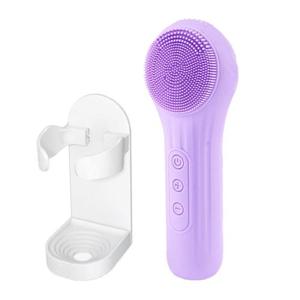 진동클렌저 전동 클렌져 피지제거 모공 실리콘 브러쉬 퍼플 Q389+Q388