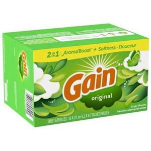 게인 Gain 오리지널 건조기 드라이시트 160매 종이 섬유유연제 국내발송