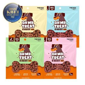 더독 강아지 간식 오마이트릿 연어 비프 오리 치킨 1kg