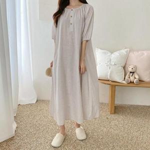 [보리맘]루니 수유 원피스 아사면 파자마 홈웨어 원피스 임부복 EJ112