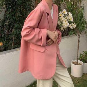 와이드 루즈핏 하프 기장 자켓 여성 파스텔 봄아우터 WAC359C