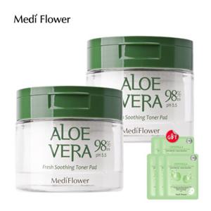 메디플라워 알로에베라 프레쉬 수딩 토너패드 60매x2개+랜덤 마스크팩 5매