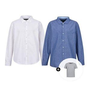 [보노보][보노보] 남성 코튼 린넨 셔츠+베이직 반팔 티셔츠 세트