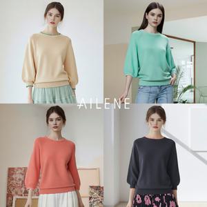 [엘렌느] 26SS 세미홀가 레이어 투톤 니트 4종