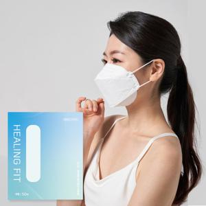 국내생산 숨편한 귀편한 KF94 황사 마스크 대형 화이트 일반형 100매