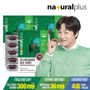 [ 내츄럴플러스] 포스파티딜세린 징코 브레인 60캡슐 3박스 / 기억력 인지력개선 비타민E 아연