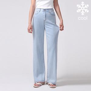 ★BEST★[유니제이] 아이스 텐셀 와이드 데님팬츠