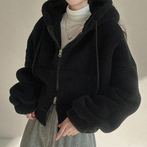 나바바 / NC445 여성 보송 포근 플리스 긴팔 후드 집업