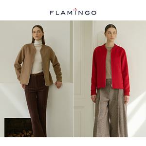 [봄특가][후라밍고] 울 블렌디드 핸드메이드 보머 코트 1종 (카멜/레드)