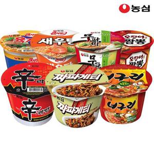 [APP전용] 농심  큰사발 16개(신라면/새우탕/튀김우동/무파마/짜파게티/너구리/오징어짬뽕)