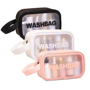 투명 워시백 여행용 휴대용 세면파우치 방수 물놀이가방 목욕가방 (원핸들/스몰)