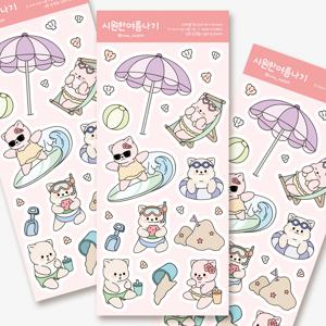 시원한 여름나기 스티커 리무버블 다꾸 데코 폰꾸 스마트폰 다이어리 꾸미기