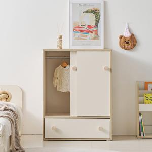 꼬꼬마 슬라이딩 서랍 행거 옷장 800 2Colors 국내제작 어린이옷장 서랍장 1단행거