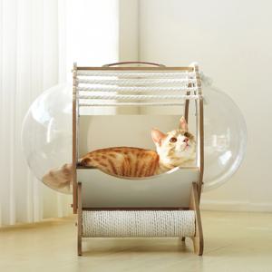 캡슐하우스 - 고양이 스크래쳐 숨숨집 하우스 우주선