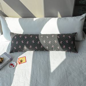 옥스포드 면 핑크 도트 리본 사각 바디필로우 4size