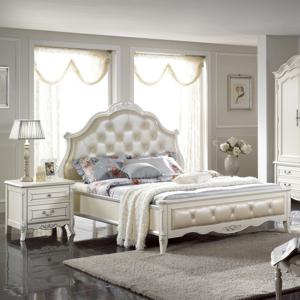 위페르 화이트 엔틱 마호가니원목 퀸 침대