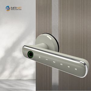 목문 손잡이 무타공 도어락 나무문 번호키 도어 방문 손잡이 노바 실버 지문인식