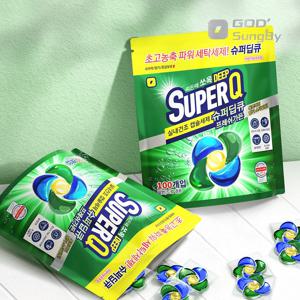 슈퍼딥큐 5in1 프레쉬가든 100개+100개 캡슐세제 대용량 고농축 실내건조 드럼 일반